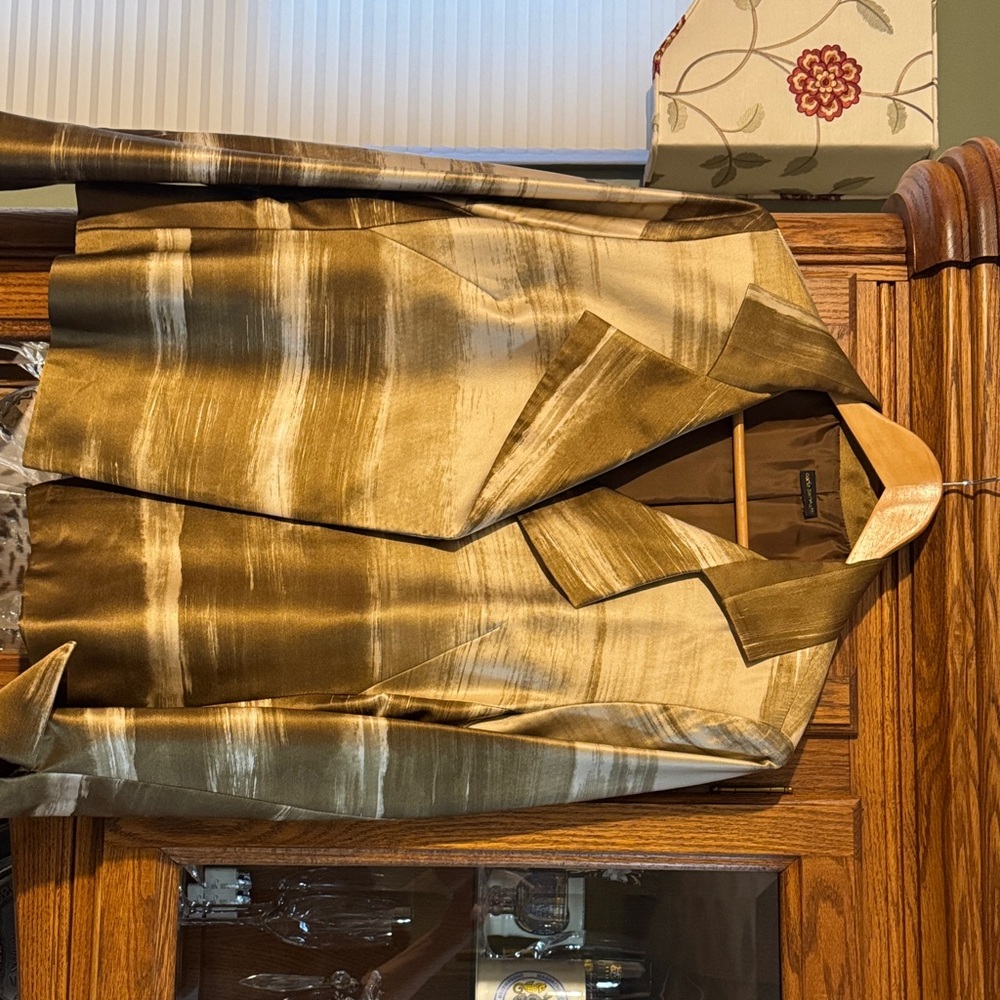 Carla Zampatti Metallic Gold and Rich Brown Jacket